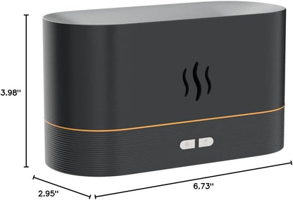 Flame Diffuser Humidifier-Auto off 180Ml Essential Oil Diffuser-2 Modes Brightness Aroma Humidifier with Fire Flame Effect for Home,Office,Spa,Gym(White)…